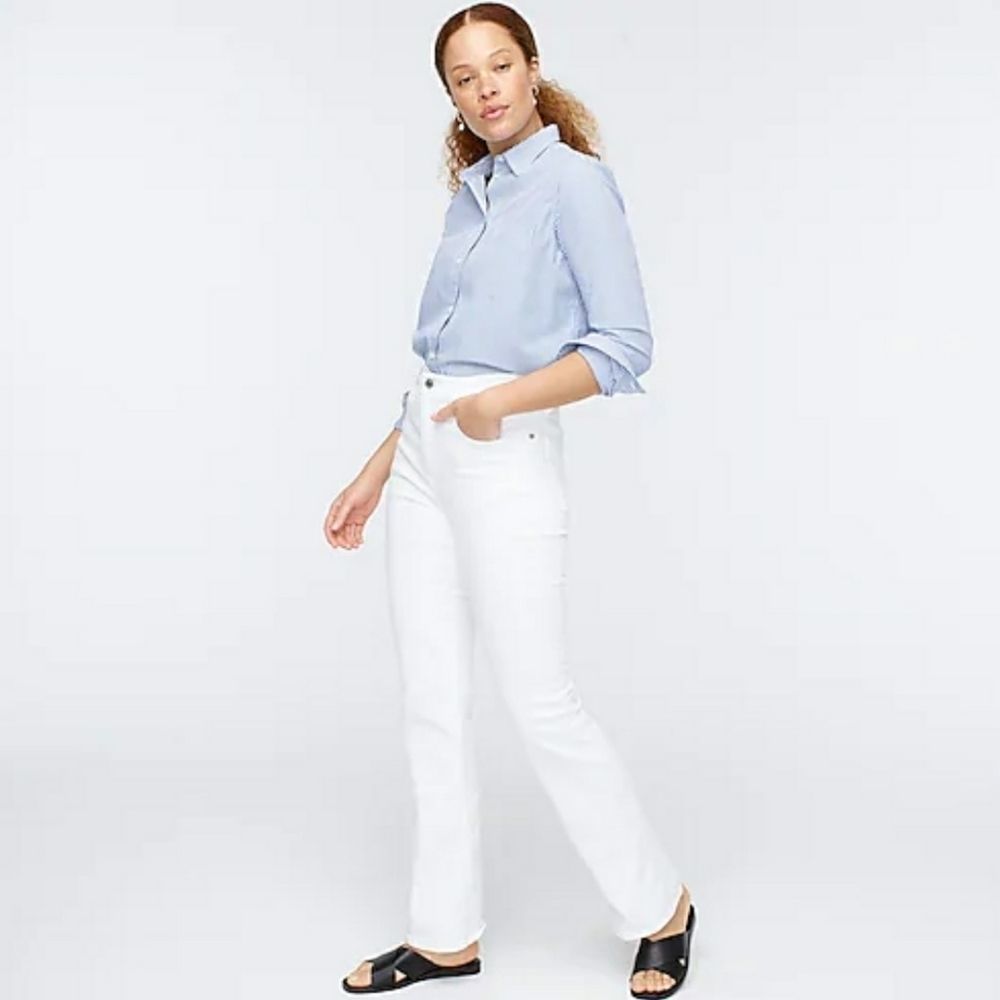 J CREW bootcut white jeans